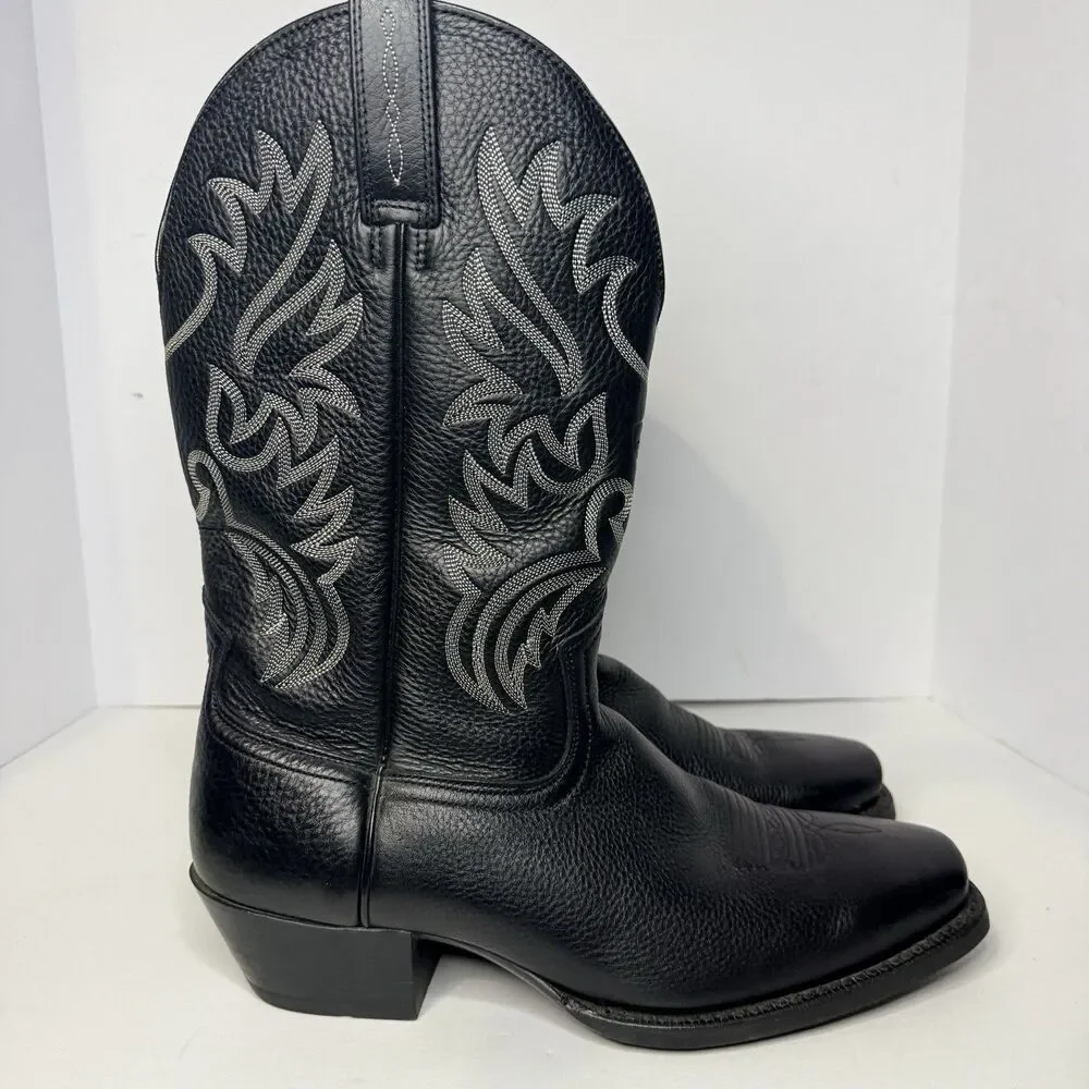 Ariat Sport Western Wide Square Toe Black Deertan Boots Men's Size 13 EE
